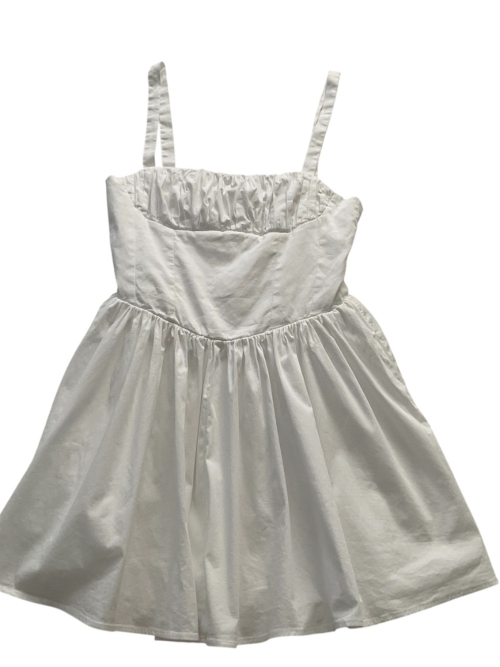 Zara Corset Mini Dress Sz M White Pockets Soft Girl Fairycore Coquette Chic - Picture 2 of 14
